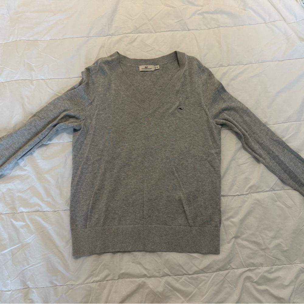 Gray V-Neck Sweater